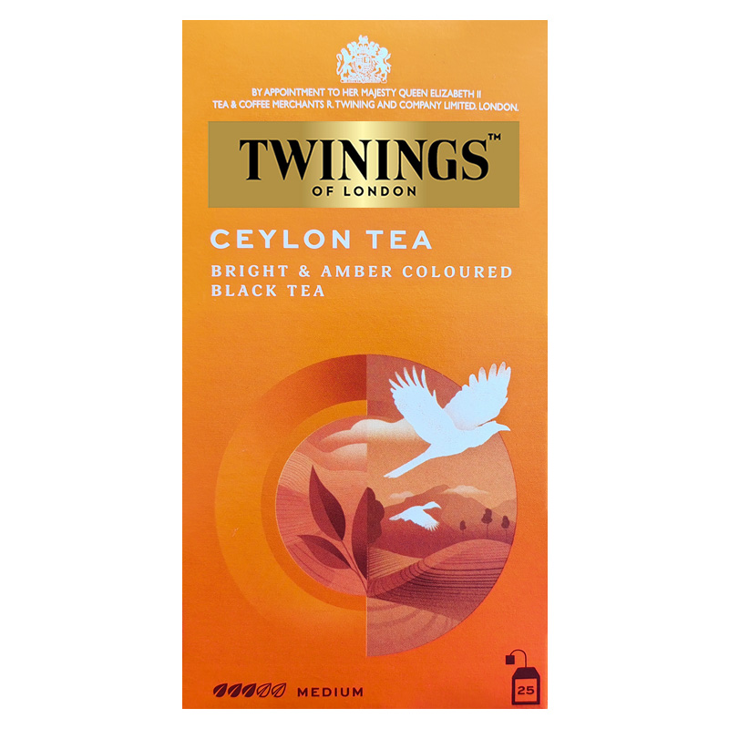 英国TWININGS川宁精品锡兰红茶ceylon tea袋泡茶25片茶包临期可选