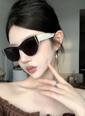 猫眼墨镜女款高级感2025新款防紫外线太阳镜潮酷时尚复古休闲遮光