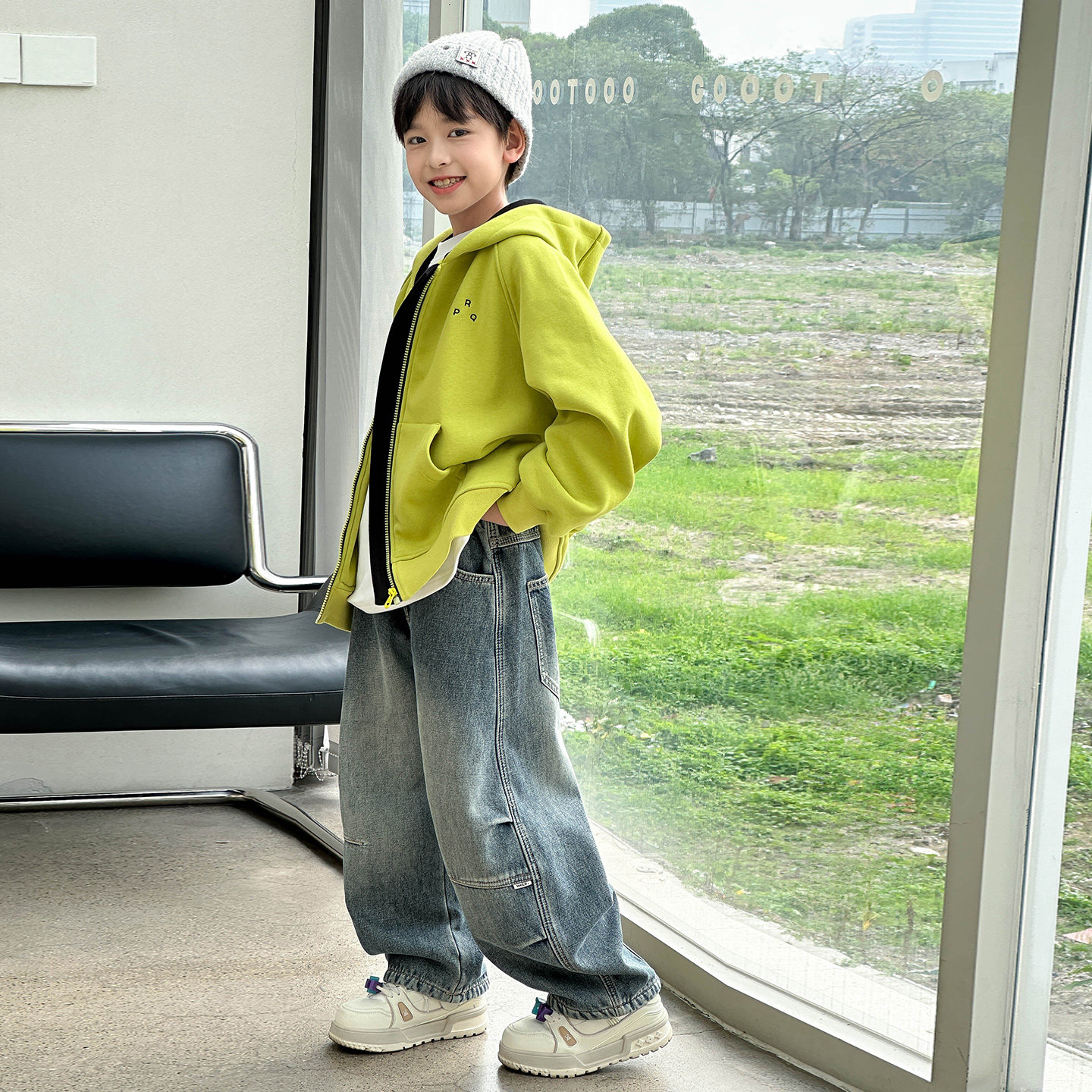 【加绒】男童冬季一体绒牛仔裤2025儿童洋气帅气潮酷加厚弯刀裤子,淘宝优惠券,粉丝福利购,淘宝优惠卷