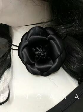 小香风山茶花项圈choker锁骨链女