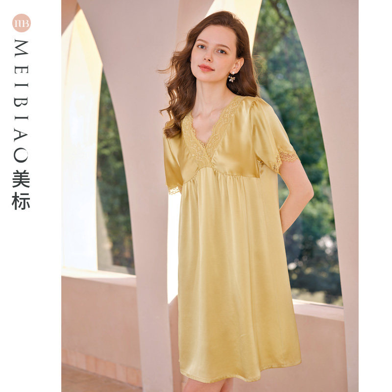 美标新款春夏100%桑蚕丝可外穿睡裙 美标服饰宝航专卖睡裙