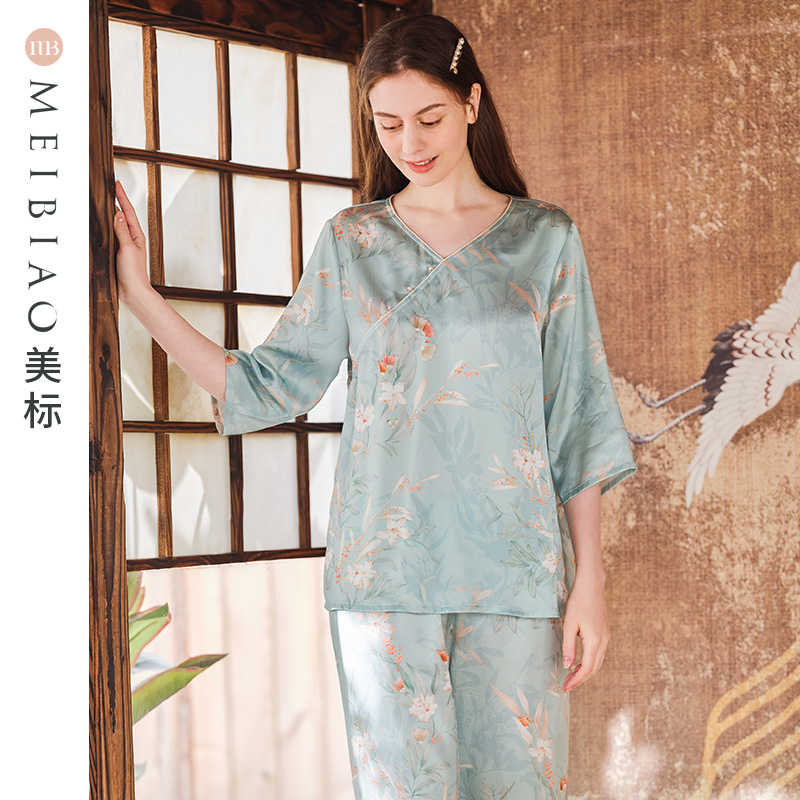 美标七分袖睡衣套装女春国潮家居服 美标服饰宝航专卖睡衣/家居服套装
