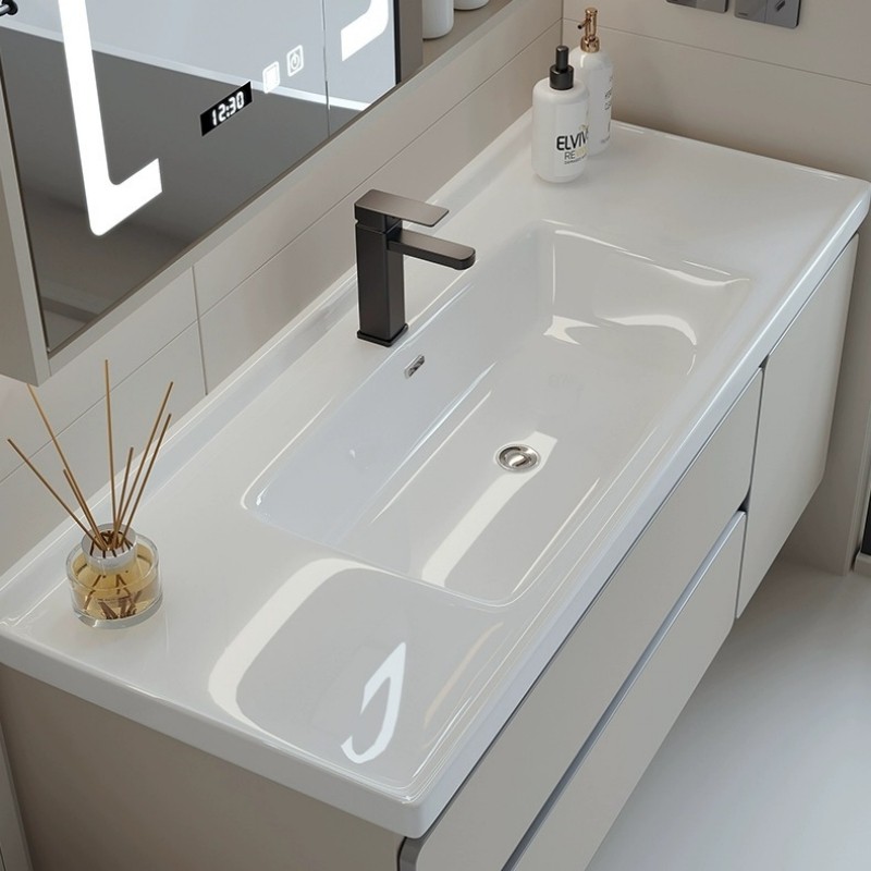 铝合金封边奶油风浴室柜一体陶瓷盆洗脸盆柜组合卫生间洗手洗漱台,淘宝优惠券,粉丝福利购,淘宝优惠卷