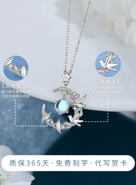 蓝桉遇鸟项链女送女友生日礼物
