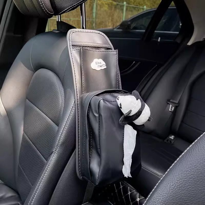 汽车座椅背侧边侧面纸巾盒套车内可爱多功能黑色车载纸抽盒包,淘宝优惠券,粉丝福利购,淘宝优惠卷