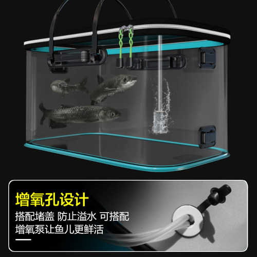 活鱼桶鱼护桶一体成型硬壳加厚可折叠新款野钓打水桶装鱼箱钓鱼桶 - 图2