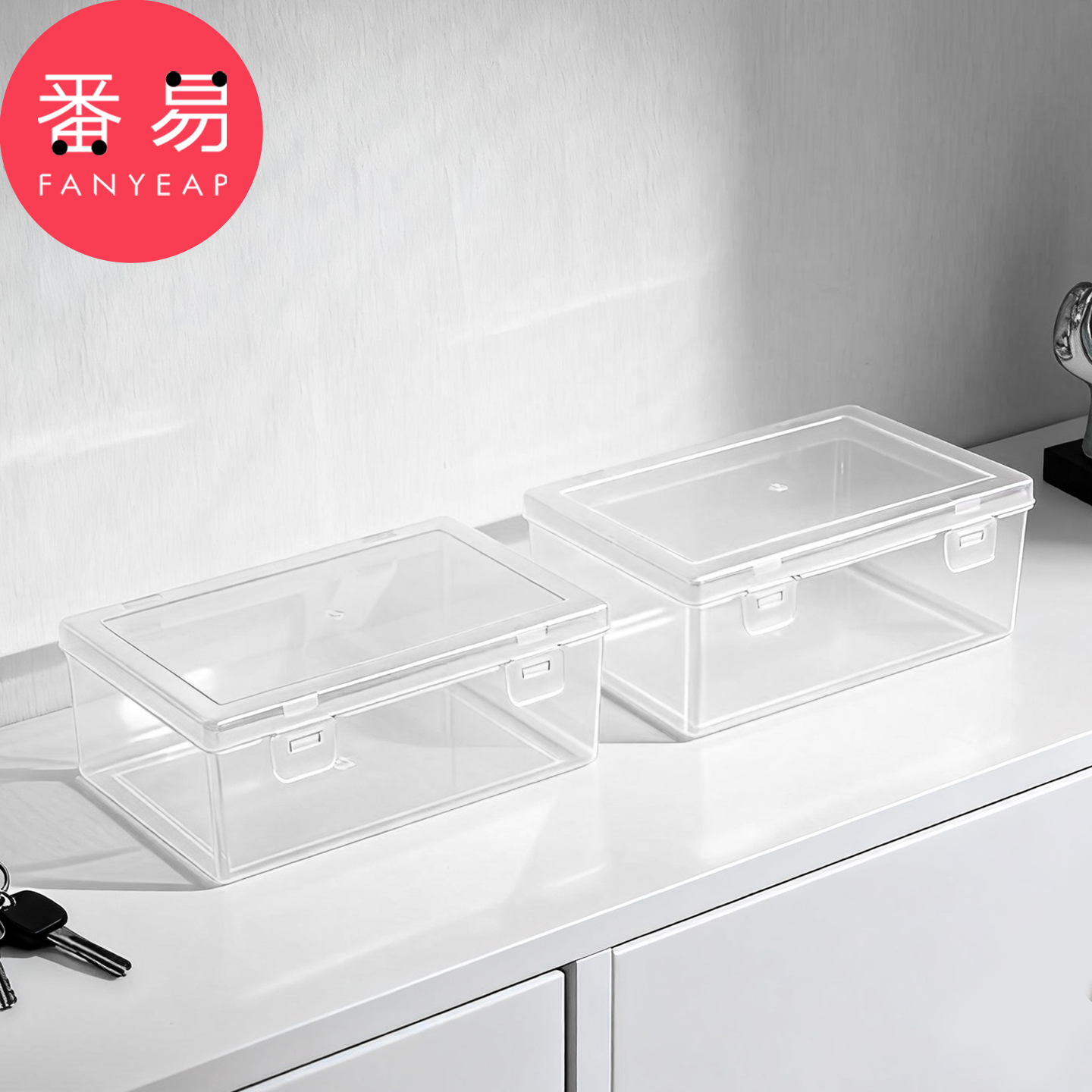 卡片收纳盒A1pq808-小卡收纳盒卡片卡盒翻盖透明卡牌收纳盒整理盒 - 图1