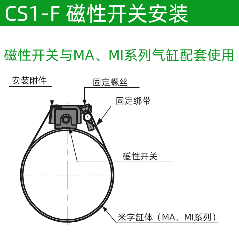 磁性开关CS1-F气缸磁性感应开关 磁接近开关传感器干簧管两线常开 - 图2