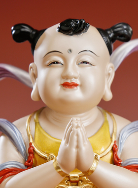 台湾彩绘金童玉女佛像善财童子