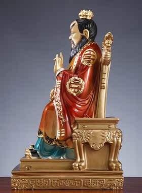纯铜彩绘龙虎山张天师祖师爷摆件