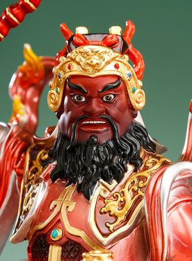纯铜彩绘赵公明神像武财神