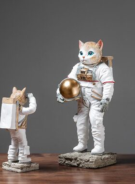 厂家直销北欧创意宇航员航天犬流浪地球摆件太空人软装家居