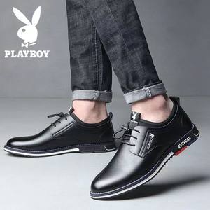 花花公子男鞋冬季男士休闲鞋潮白色皮鞋内增高商务加绒真皮鞋子男