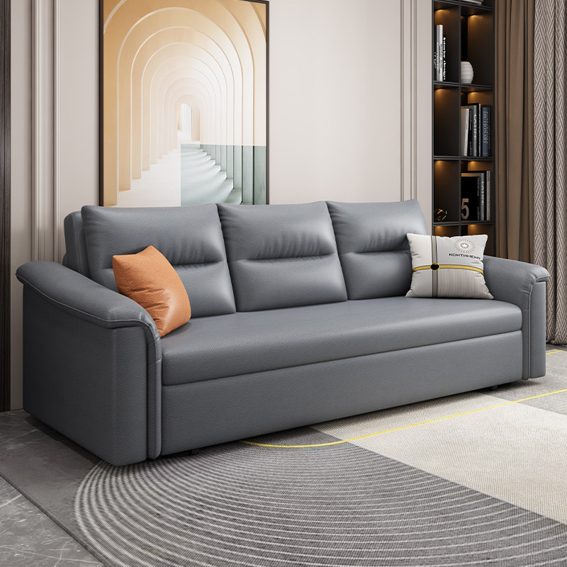 奶油风简约小户型坐卧客厅布沙发床 以梵沙发床