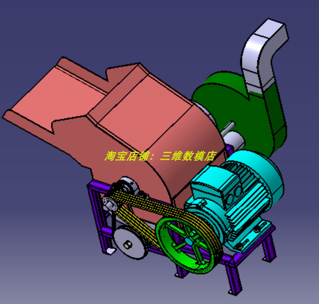 动物电动机饲料粉碎机搅拌机筛网3D三维几何数模型皮带轮螺旋输送 - 图2