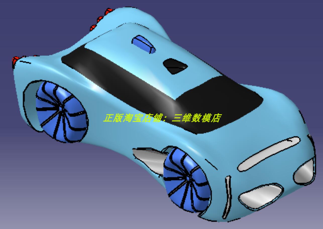 未来概念汽车轿车跑车 造型设计 三维几何模型数模建模3D打印素材 - 图1