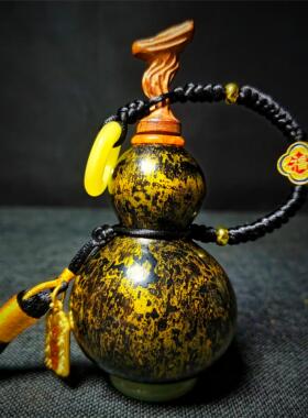 大漆鎏金工艺天然养剑葫芦枣木剑