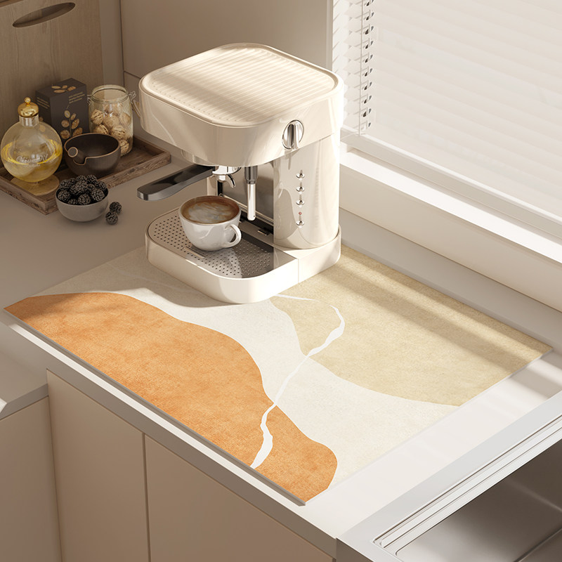 侘寂风咖啡机垫厨房台面沥水垫防滑吸水科技绒软垫吧台杯碗碟垫,淘宝优惠券,粉丝福利购,淘宝优惠卷