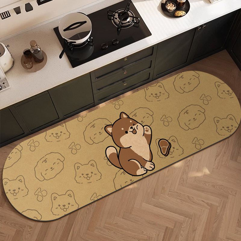 卡通厨房椭圆地垫防滑防水防油可擦免洗家用脚垫皮革垫可裁剪定制,淘宝优惠券,粉丝福利购,淘宝优惠卷