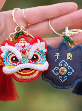 新款如意醒狮手工DIY刺绣香囊