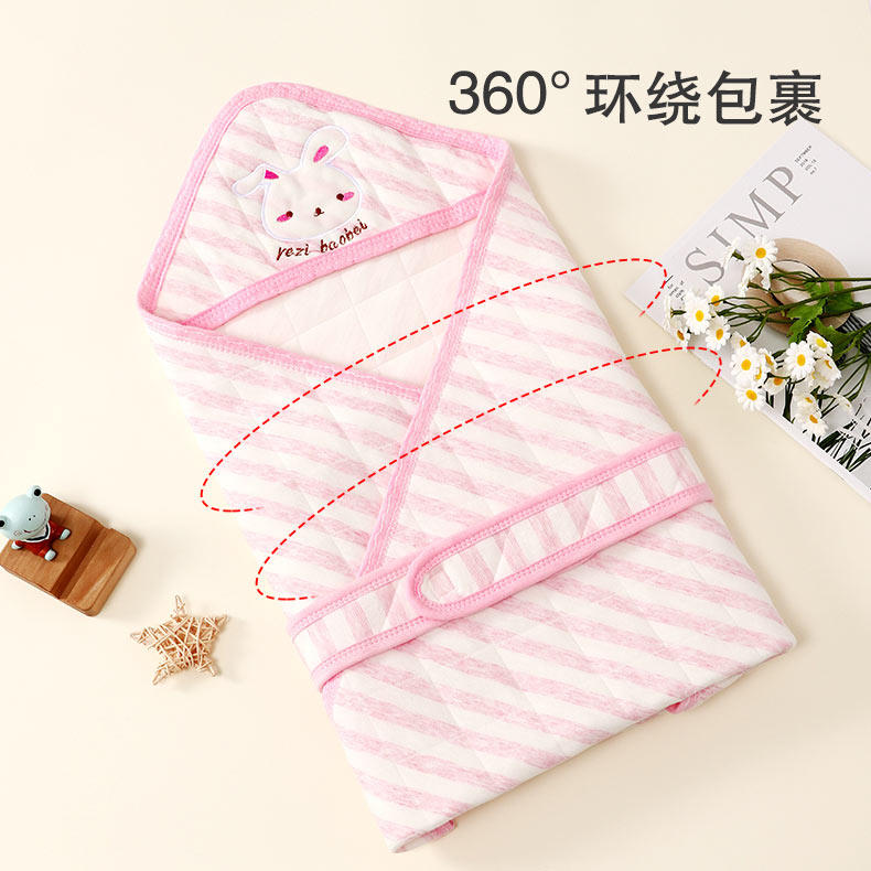 秋冬婴儿夹棉抱被初生儿纯棉盖被宝宝外出抱毯新生儿包被裹布用品,淘宝优惠券,粉丝福利购,淘宝优惠卷