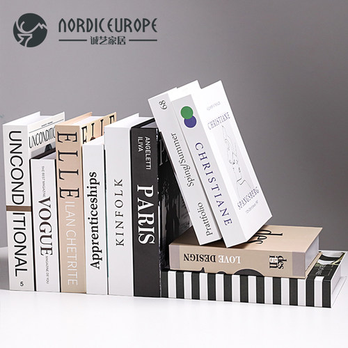 简约现代假书仿真书装饰品道具摆设模型北欧风格创意客厅书柜摆件 - 图2