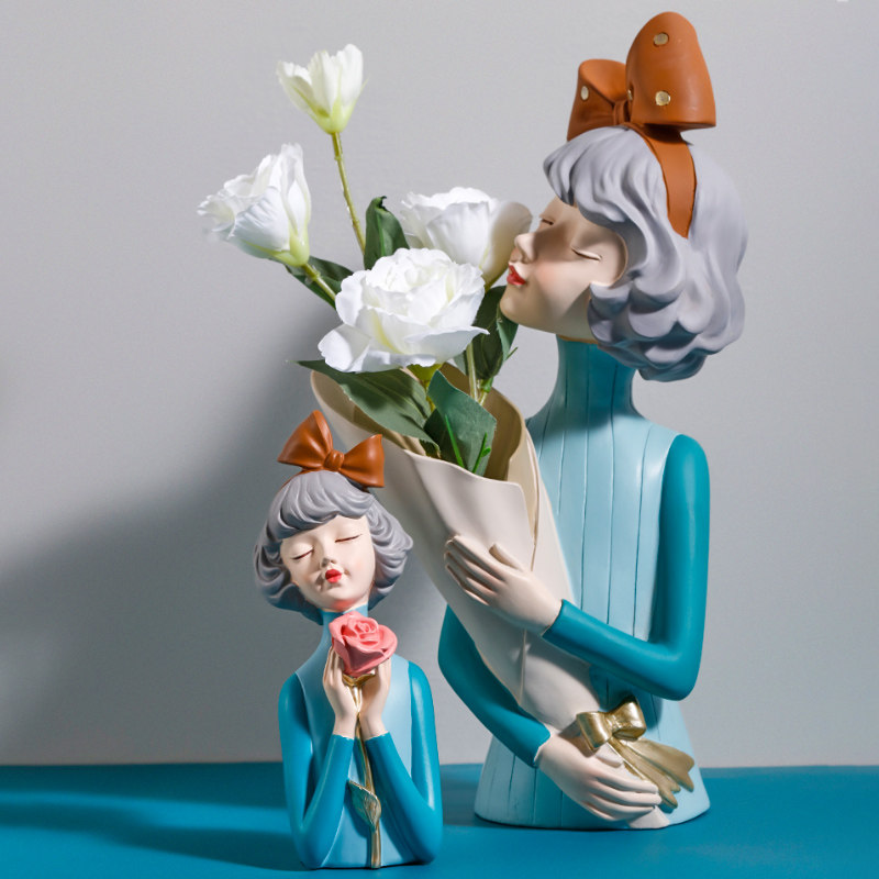 北欧轻奢创意花瓶摆件现代简约客厅插花干花花器电视柜餐桌花装饰