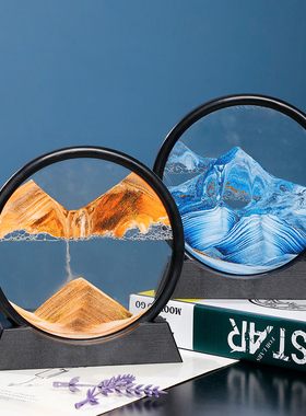 流沙画沙漏创意家居摆件客u厅桌面办公室酒柜电视柜装饰品摆设轻