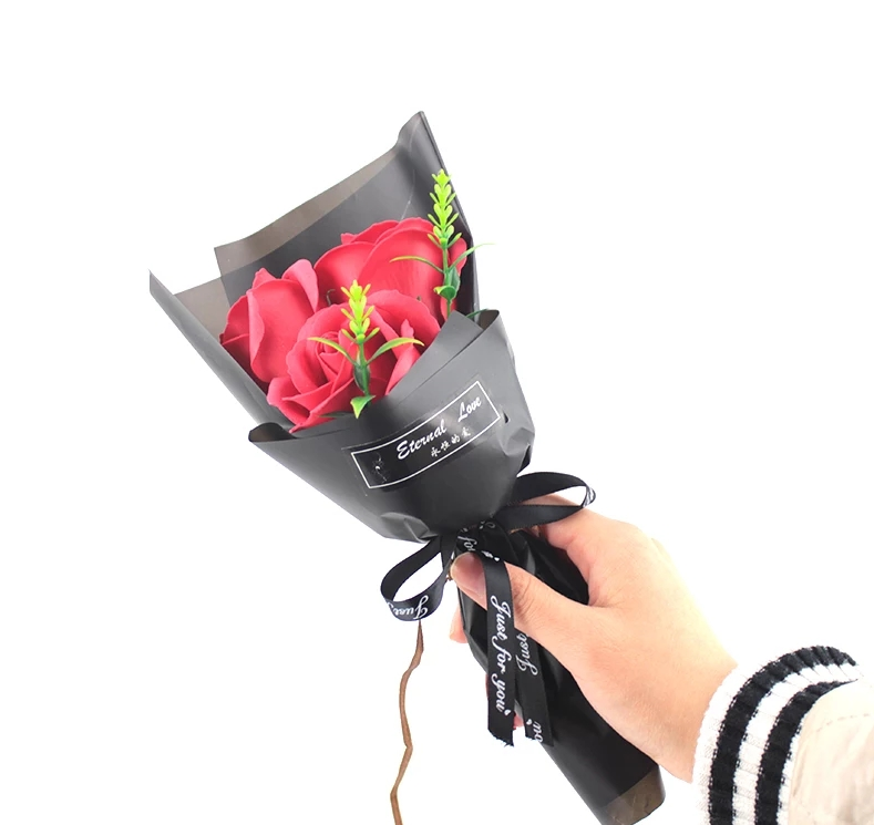 妇女情人节礼物香皂玫瑰花单支康乃馨仿真肥皂花束地推活动小礼品