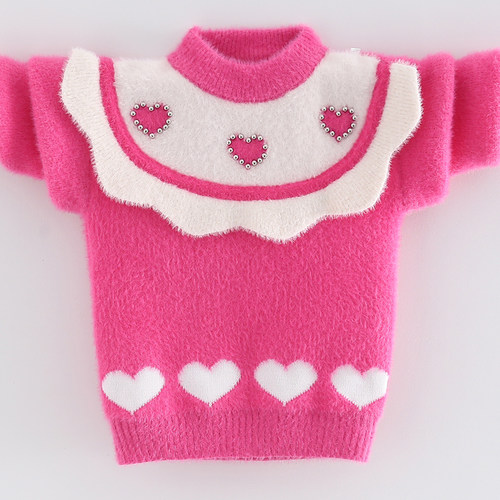 女孩毛衣圆领套头中大童婴儿宝宝水貂绒针织衫秋冬装2025新款洋气 - 图3