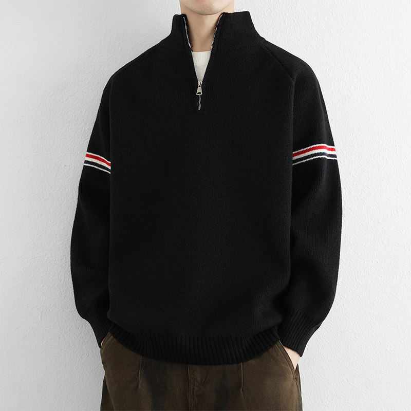 半拉链高领毛衣男款秋冬季2025新款中领厚针织衫男士宽松立领外套,淘宝优惠券,粉丝福利购,淘宝优惠卷