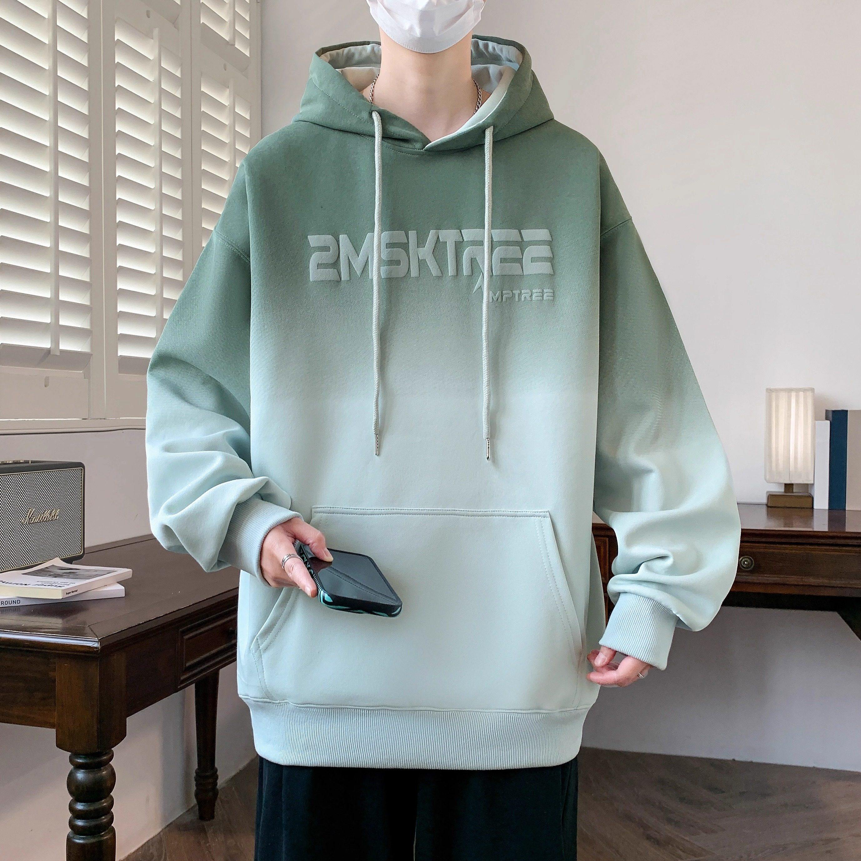 秋冬新款青少年酷帅渐变色连帽卫衣加绒外套男生长袖学生帅气上衣,淘宝优惠券,粉丝福利购,淘宝优惠卷