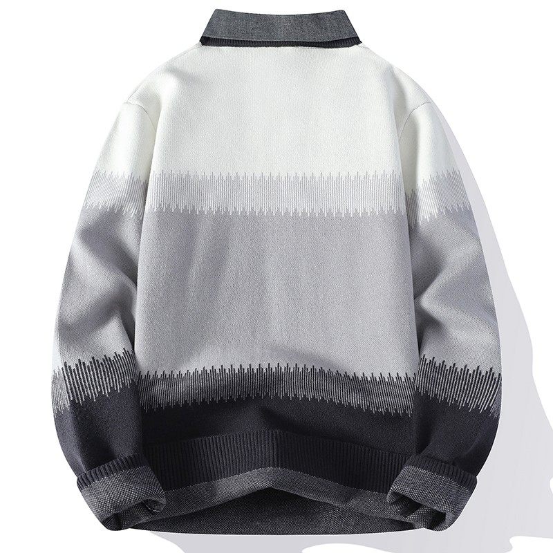 假两件毛衣男秋冬季2024新款打底针织衫衬衫领男款加厚毛线衣外套,淘宝优惠券,粉丝福利购,淘宝优惠卷