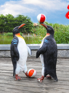 艺家乡仿真企鹅雕塑海洋主题摆件