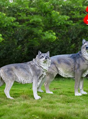 艺家乡玻璃钢仿真动物售楼处狼