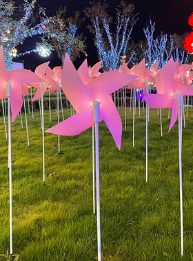 户外花园摆件卡通风车道具