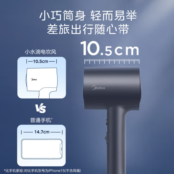 美的1.5亿负离子电吹风家用护发吹风筒吹风机AJ0503节生日礼物荐