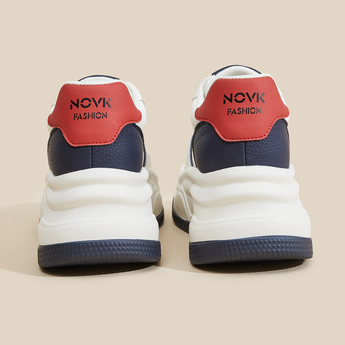 厚底8CM内增高小白鞋百搭平底时尚休闲单鞋2025秋季新款真皮女鞋 - 图1