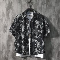 Hawaiian Flowers Shirt Male Retro Port Taste Trends Casual Easy Harbor Wind Beach Resort Crumblea Short Sleeve Shirt Tide