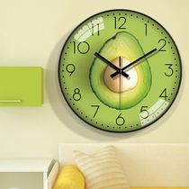 Cartoon Fruit Restaurant Modern Minima Home Cute Watermelon Orange Butter Fruits Hanging Bellroom Personality Creative Timepiece