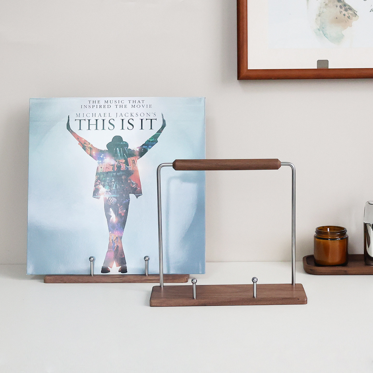 胡桃木黑胶照片放置架桌面海报杂志展示收纳架CD整理摆放支架实木,淘宝优惠券,粉丝福利购,淘宝优惠卷