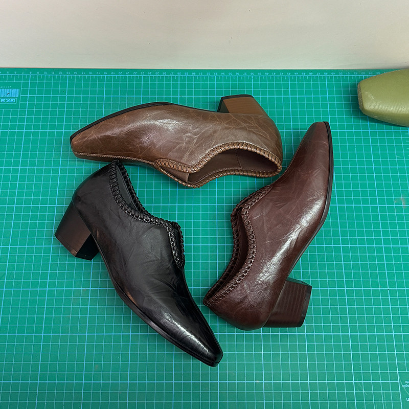 小众风设计风深口单鞋女大码2026春季新款手工女鞋子咖啡色小皮鞋,淘宝优惠券,粉丝福利购,淘宝优惠卷