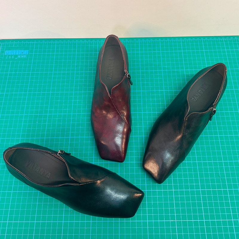 低跟深口真皮单鞋女大码2026春季新款复古通勤百搭增高方头小皮鞋,淘宝优惠券,粉丝福利购,淘宝优惠卷