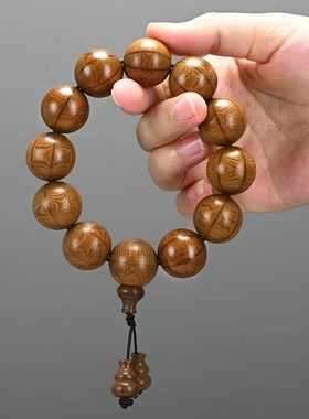 精品六道木手串男2.0老料满纹天然降龙木佛珠跑环文玩手链念珠
