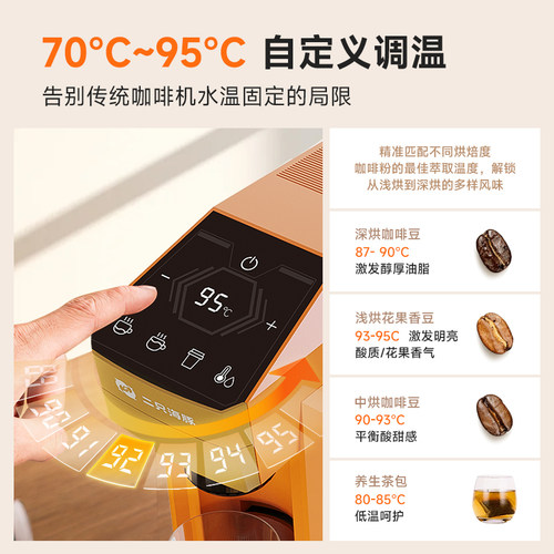 铠食二只海豚MAX胶囊咖啡机大小胶囊通用全自动小型家用意式机 - 图2