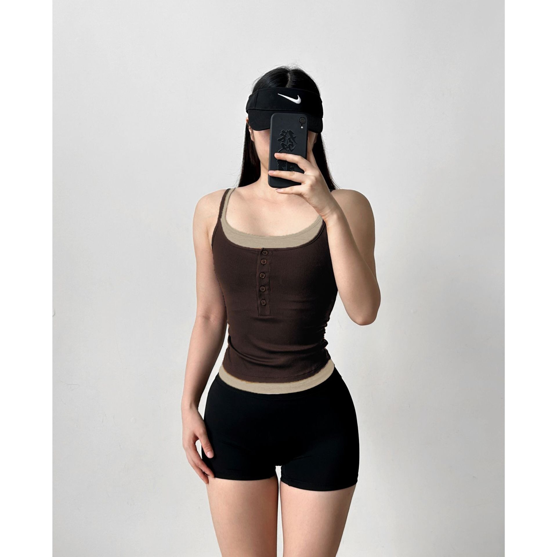 时尚运动背心女外穿健身假两件吊带美背瑜伽上衣通勤百搭文胸外穿