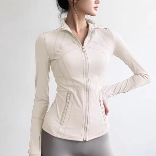 赵露思同款瑜伽服运动夹克外套女跑步显瘦立领拉链健身长袖秋冬 - 图2