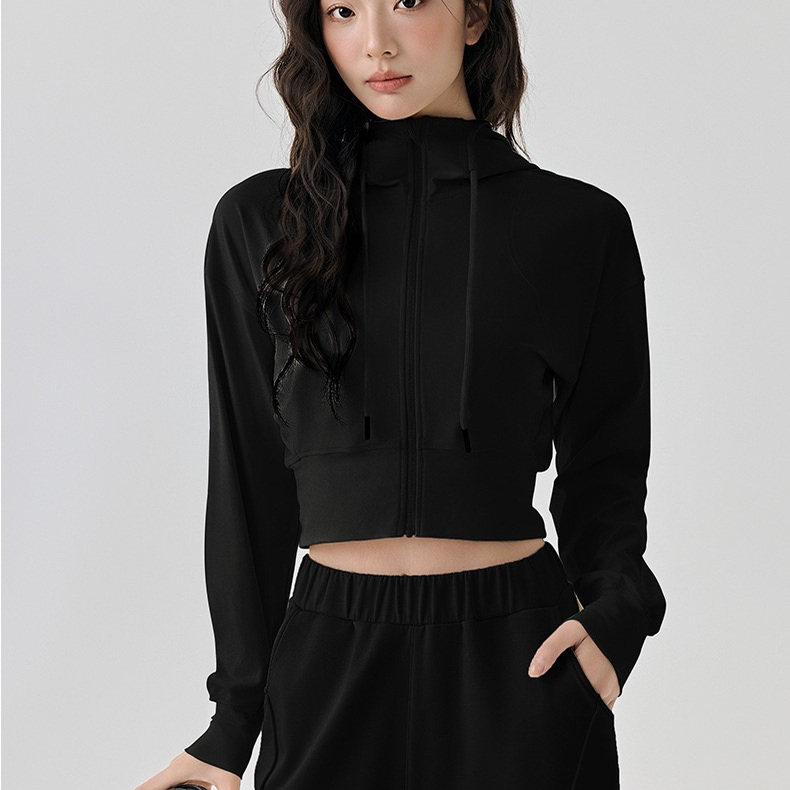 2025新款运动外套女速干短款连帽拉链开衫跑步瑜伽服上衣健身服,淘宝优惠券,粉丝福利购,淘宝优惠卷