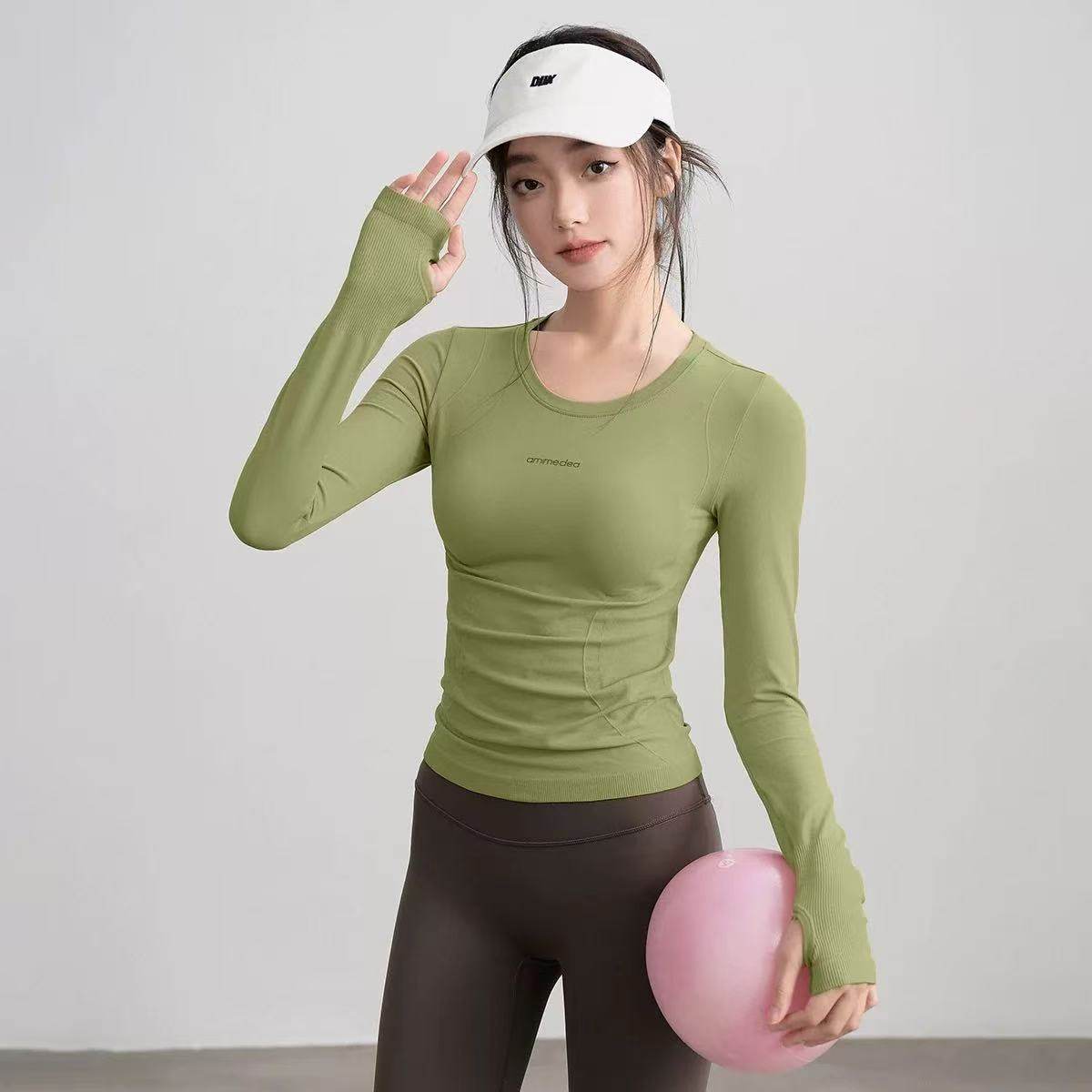 秋冬爆款运动上衣女紧身长袖速干瑜伽服跑步训练打底T恤健身衣,淘宝优惠券,粉丝福利购,淘宝优惠卷