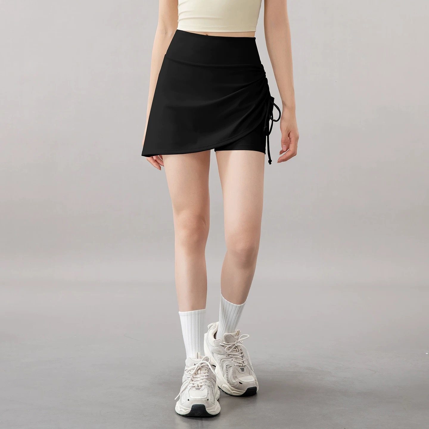 防走光瑜伽短裙女高腰提臀健身裤运动跑步训练紧身显瘦性感裤裙,淘宝优惠券,粉丝福利购,淘宝优惠卷